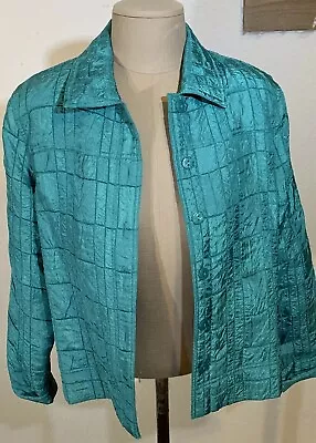 Womens Erin London Button Up Coat Jacket Blazer Size S Lined Lightly Quilted • $29.99