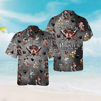 Mickey Friends Pirate's Life For Me Hawaiian 3D Shirt Disneyland Family Summer • $34.99