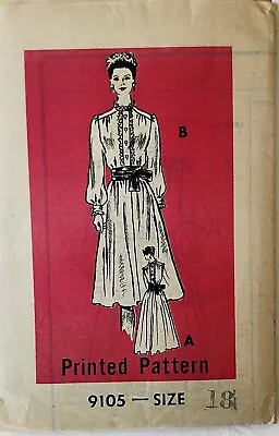 Vintage Marian Martin 9105 Misses Dresses Sewing Pattern Sz 18 B40 FF • $7.99