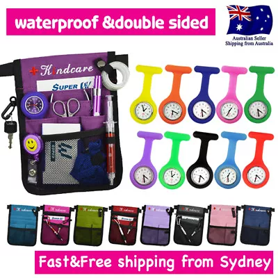 Nurse Pouch FOB Silicone Nurse Watch Extra Pocket Wallet Pick Bag Wt Strap Belt • $13.95