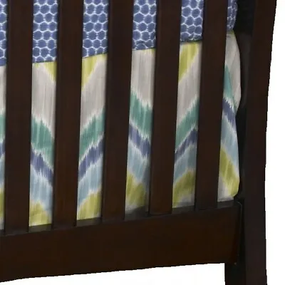 Crib Bed Skirt Dust Ruffle Baby Boy Polka Dot Checker Blue Green Black Gray  • $19.99