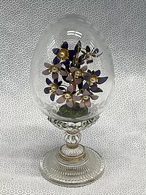 House Of Faberge Crystal Egg The VIOLET BOUQUET - Franklin Mint Floral Vintage • $39.99