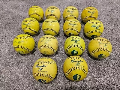 Dudley Thunder SX 12 Slow Pitch Softballs (SY 12 RF 40) Poly (Lot Of 14) (F) • $29.99