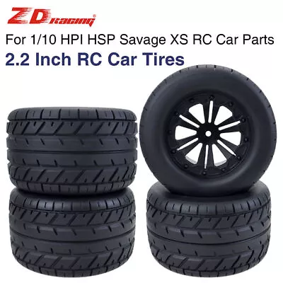 4PCS ZD Racing RC Rally Monster Tires & Wheels For HPI HSP 1/10 Off Road Truck • £21.50