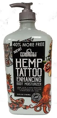 Malibu Tan Hemp Tattoo Enhancing Body Moisturizer 25 Oz. Extra Large Bottle • $22.50