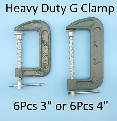 Heavy Duty C G Clamp High Quality Steel Workbench Grip Tool Carpenters 6Pcs Pack • $38.80