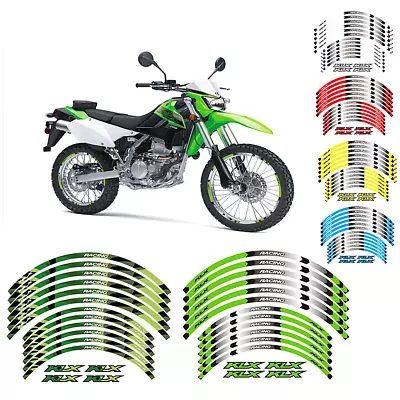 21  18  Rim Stripes Wheel Stickers For 2008-2016 Kawasaki Klx 450r Klx 250 H T • £18.55