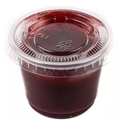 Clear Plastic Disposable Portion Cups With Lids For Condiment 2 Oz. • $59.95