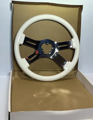 16  Classic White Steering Wheel 4 Chrome Spokes Peterbilt Freighliner Kenworth • $159