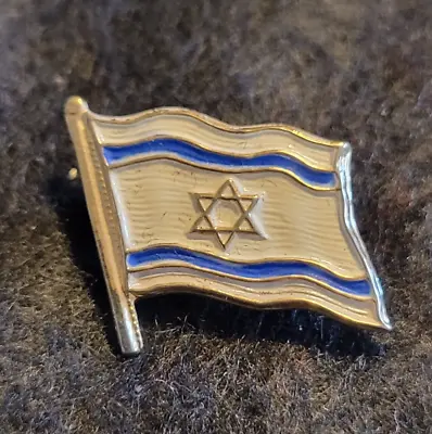 Small Flag Of Israel Enamel Gold Tone Lapel Badge Vest Pin • $5