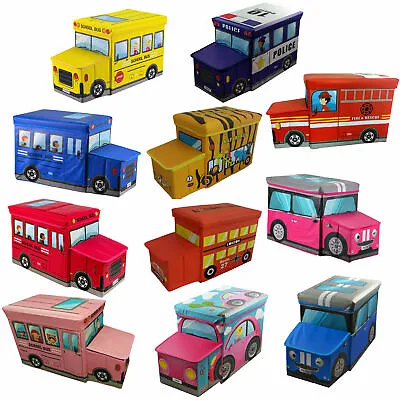 Kids Storage Box Seat Toy Stool Books Clothes Chest Childrens Girls Boys GIFT  • £12.99
