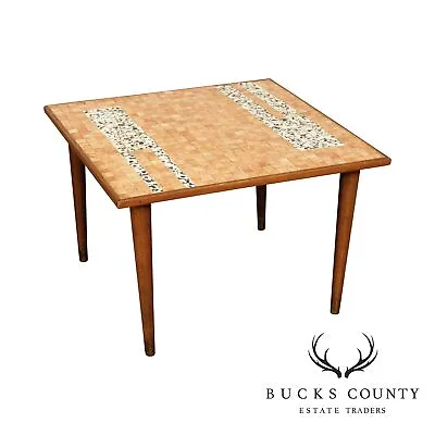 Mid Century Modern Mosiac Tile Top Square Side Table • $395