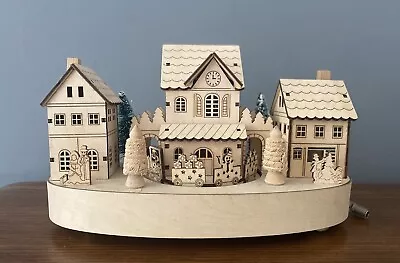 NOMA Alpine Village Collection Wooden Winter Christmas Display Musical Needs TLC • £5