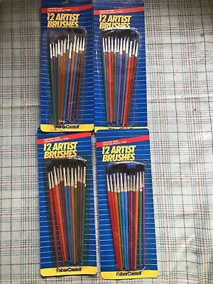 Vintage Faber Castell Paint Brushes Pack Of 12 New In Box PICK ONE PACK • $10.99