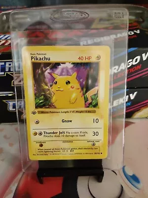 1st Edition Pikachu Red Cheeks 58/102 Shadowless Base Set Pokemon Card • $99.99