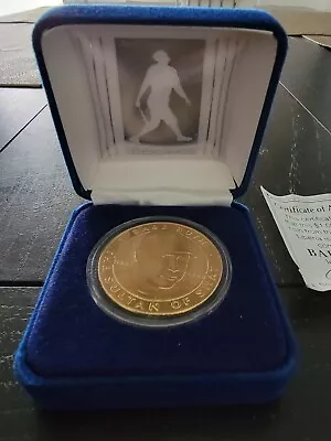 Babe Ruth The Sultan Of Swat 1995 Liberia 1 Dollar Gold Coin W/ Coa In Blue Box • $18.99