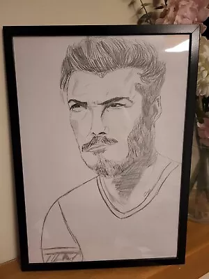 David Beckham Sketch Art Hand-drawn Poster Memorabilia Portrait Football Photo • £20