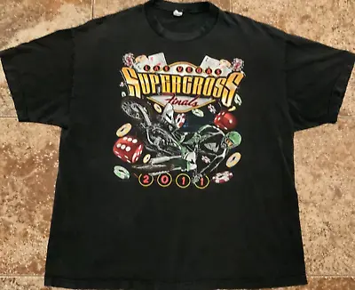 Rare Supercross Las Vegas Finals 2011 Graphic T-shirt ( Mens 2xl ) Preowned • $24.65