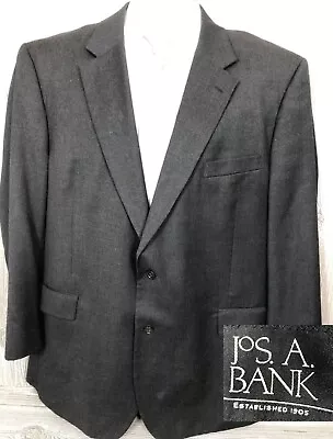 Jos A Bank Mens Charcoal Grey Wool 2 Button Sport Coat 48R (t7) • $39.99