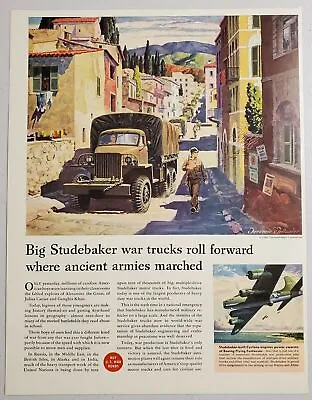 1944 Print Ad Studebaker War Trucks  In Europe WW2 Boeing Flying Fortress • $15.28