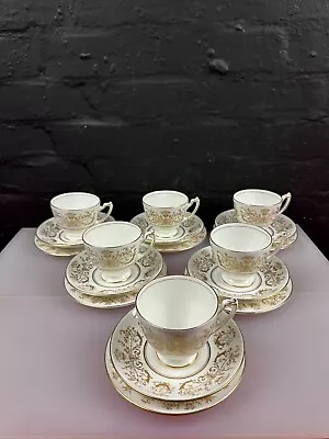 6 X Coalport Allegro Tea Trios Cups Saucers And Side Plates Set • £34.99