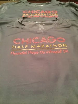 3x NEW Womens Chicago Skyline 1/2 Marathon Fit Dry L/S Lifetime Shirt  Sz M • $13.69