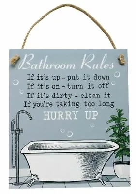 Bathroom Rules Funny Sign Plaque • $22.95