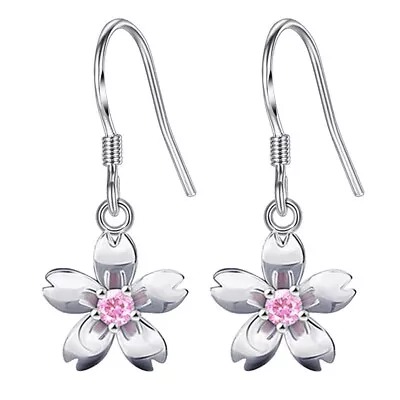 925 Sterling Silver Daisy Drop Hook Style Earrings Womens Girls Jewellery UK New • £2.97