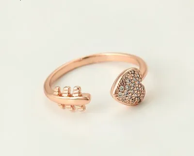 9ct Rose Gold Plated Thumb Finger Toe Midi Adjustable Heart Ring Uk N751 Gift P • £8.99