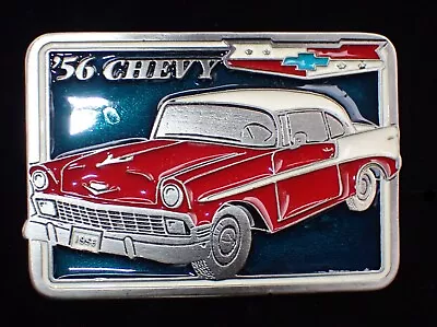 Scarce '56 Chevy Belt Buckle Vintage 1980's In Style Pewter/enamel Us Made  • $23