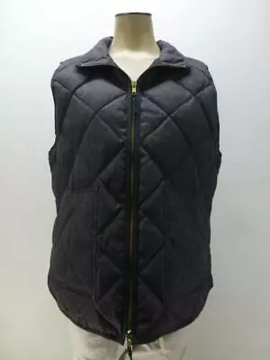 New J Crew Gray Quilted Down Puffer Zip VEST Jacket Coat Ski Winter Womens Large • $38.99