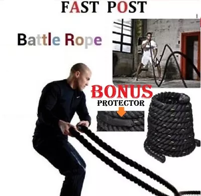 9M Heavy Home Gym Battle Rope Battling Strength Training Exercise Fitness Power • $53.50