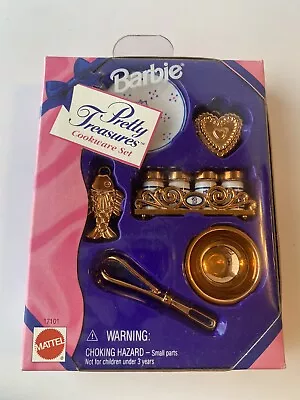 Vintage BARBIE Pretty Treasures Cookware Set 1996 Mattel Kitchen Gold • $14.99