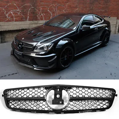 AMG Style Front Radiator Grille For Mercedes C-Class C204 W204 S204 Black UK • £60.95