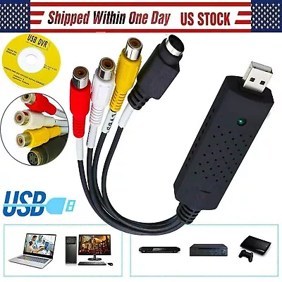 USB 2.0 Audio Video VHS To DVD VCR PC HDD Converter Adapter Digital Capture Card • $7.45