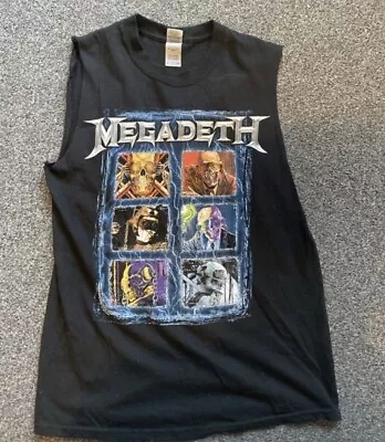 Megadeth Vest T Shirt Rare Rock Metal Band Merch Tee Size Small Dave Mustaine • £14.50