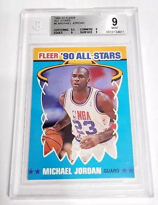 1990-91 Fleer All-Stars #5 BGS 9 (9.5 9 9 9) Low POP All 9+ Michael Jordan  • $2