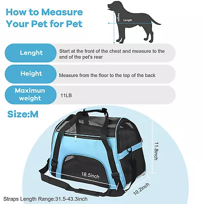 Dog Cat Pet Carrier Bag Comfort Soft Sided Travel Tote Case Airline Approved USA • $20.95