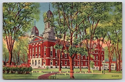 Vintage Postcard POSTED Venango County Court House And City Park Franklin PA • $4.75