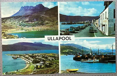 Ullapool 1970’s Shore Street Fishing Boats Pier Multi-View Postcard • £1.39