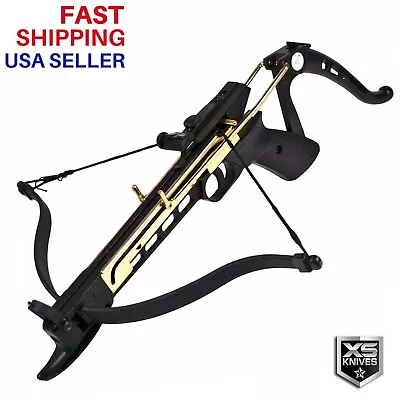 80 LB ARCHERY Hunting Pistol Gun Self Cocking Pistol CROSSBOW W/ 3 ARROWS BOLTS • $39.95