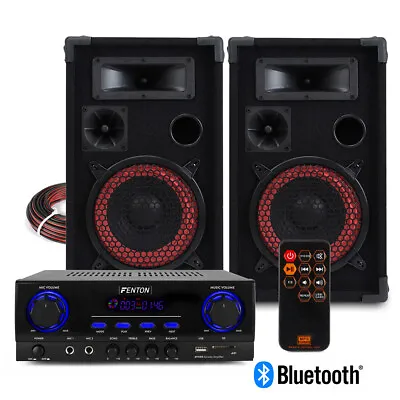 XEN HiFi Speaker Set And Stereo Amplifier Bluetooth MP3 Home Audio Music System • £175