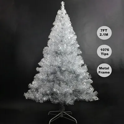 7FT 2.1M Shinning Silver Christmas Tree 1076 Tips Metal Stand Jupiter SIL210 • $199.99