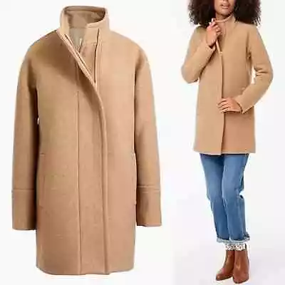 NWT J.CREW Factory Mercantile HEATHER ACORN CITY COCOON COAT Jacket Size  4 • $124.99