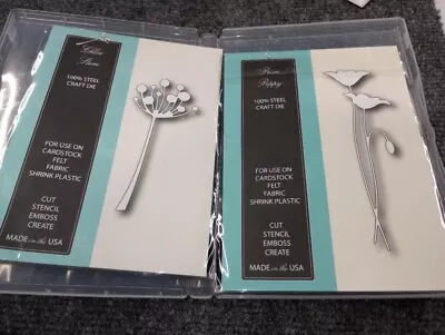 Memory Box Metal Cutting Dies LOT Of 2 Chloe Stem 98321 Prim Poppy 98310 • $16