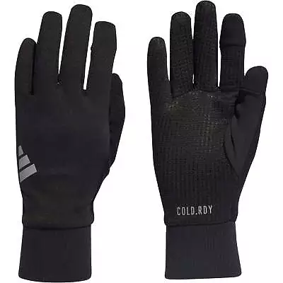 Adidas Unisex COLD.RDY Reflective Detail Running Gloves - Black • £29.95