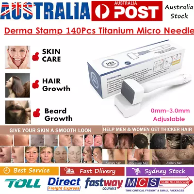 $36.99 • Buy Derma Stamp Roller Titanium Micro Needle Skin 140Needles Scars Anti Aging Adjust