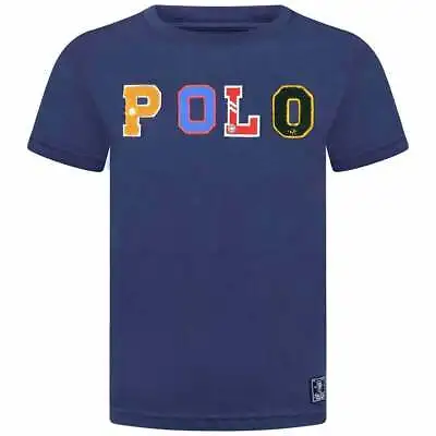 POLO RALPH LAUREN KIDS Boys Girls Crew Neck Short Sleeves Logo T-Shirt Top NEW • £11.95