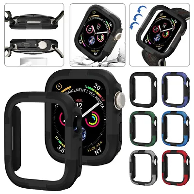 $8.88 • Buy For Apple Watch Series 8 7 6 SE 5 4 40 41 44 45mm Case Rugged Bumper Armor Cover