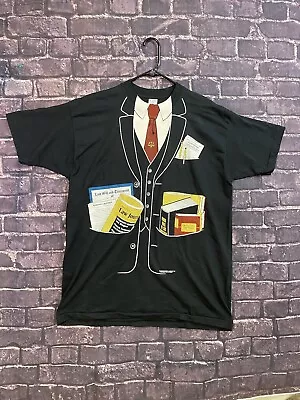 Vintage 80s T Shirt Single Stitch Lawyer Suit Tuxedo Shirt Fruit Of The Loom XL • $120